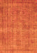 Machine Washable Abstract Orange Modern Area Rugs, wshabs1275org