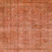 Square Machine Washable Abstract Orange Red Rug, wshabs1275