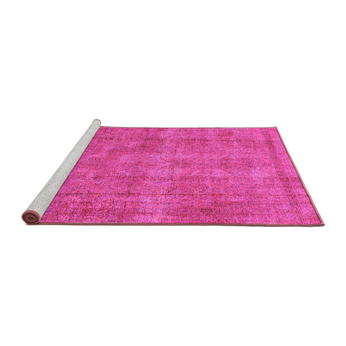 Sideview of Machine Washable Abstract Pink Modern Rug, wshabs1275pnk