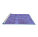 Sideview of Machine Washable Abstract Blue Modern Rug, wshabs1275blu