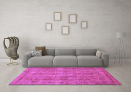 Machine Washable Abstract Purple Modern Area Rugs in a Living Room, wshabs1275pur
