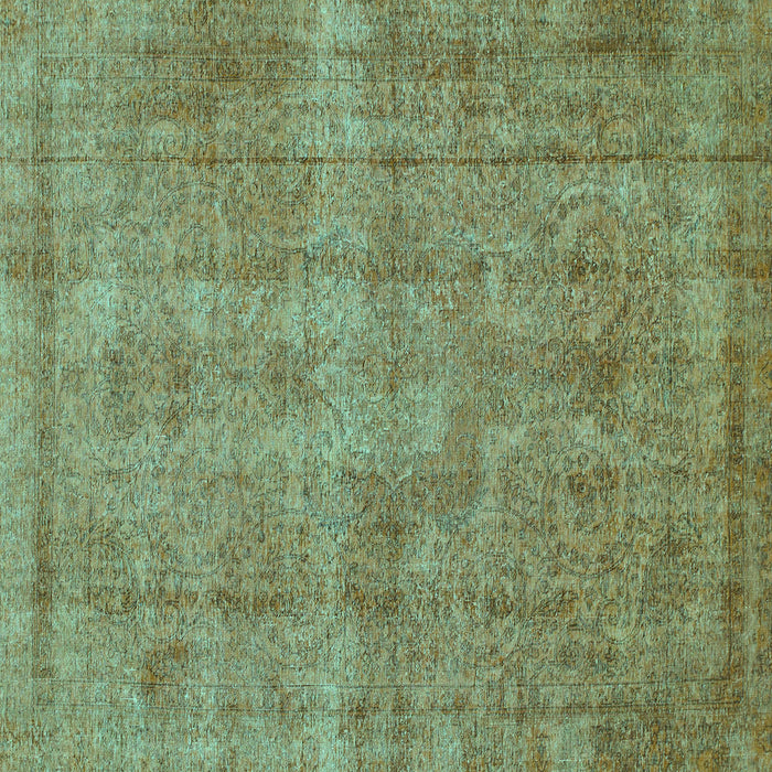Square Machine Washable Abstract Turquoise Modern Area Rugs, wshabs1275turq