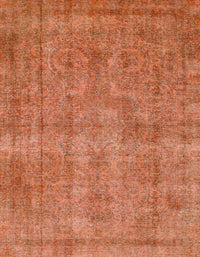 Machine Washable Abstract Orange Red Rug, wshabs1275