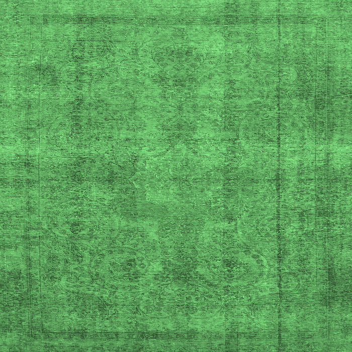 Square Machine Washable Abstract Emerald Green Modern Area Rugs, wshabs1275emgrn