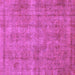 Square Machine Washable Abstract Purple Modern Area Rugs, wshabs1275pur