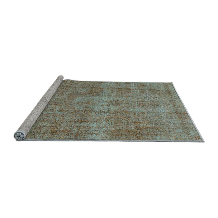 Sideview of Machine Washable Abstract Light Blue Modern Rug, wshabs1275lblu