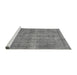 Sideview of Machine Washable Abstract Gray Modern Rug, wshabs1275gry