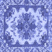 Square Machine Washable Persian Blue Bohemian Rug, wshabs1276blu