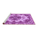 Sideview of Machine Washable Persian Pink Bohemian Rug, wshabs1276pnk