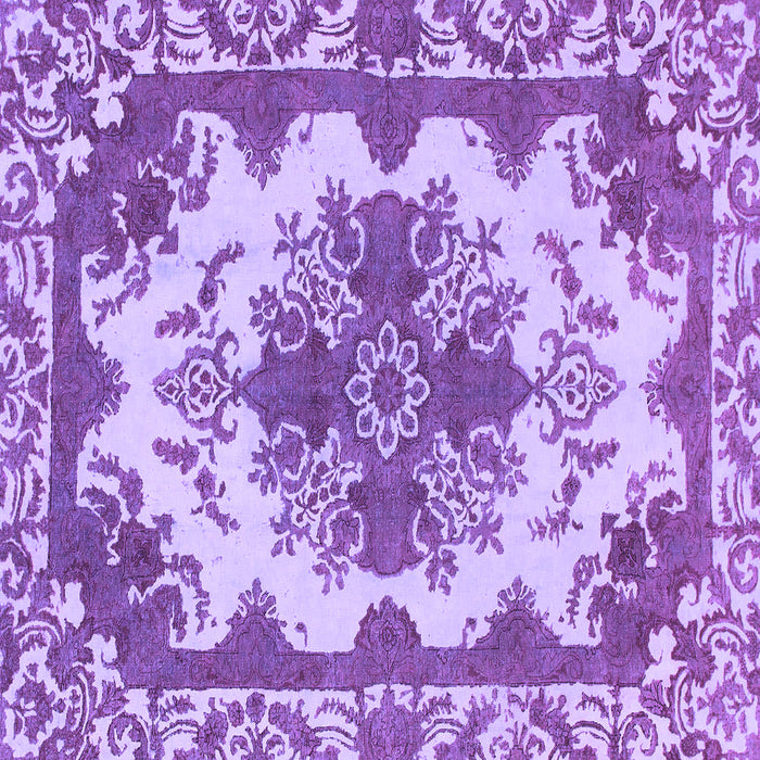 Square Machine Washable Persian Purple Bohemian Area Rugs, wshabs1276pur