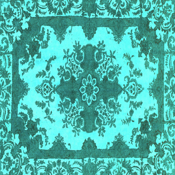 Square Persian Turquoise Bohemian Rug, abs1276turq