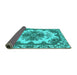 Sideview of Persian Turquoise Bohemian Rug, abs1276turq