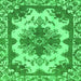 Square Machine Washable Persian Green Bohemian Area Rugs, wshabs1276grn