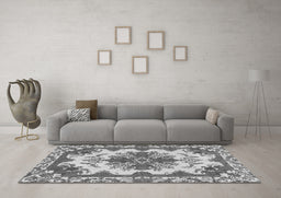 Machine Washable Persian Gray Bohemian Rug in a Living Room,, wshabs1276gry
