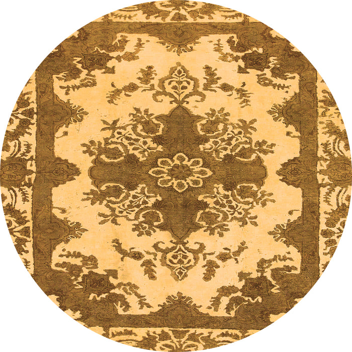 Round Persian Orange Bohemian Rug, abs1276org