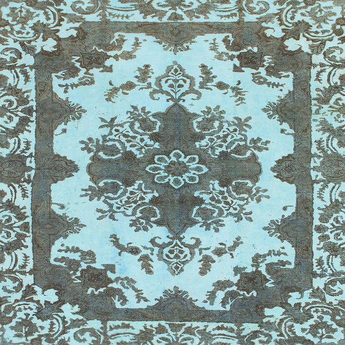 Square Machine Washable Abstract Hazel Green Rug, wshabs1276