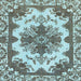 Square Machine Washable Abstract Hazel Green Rug, wshabs1276