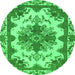 Round Persian Green Bohemian Rug, abs1276grn