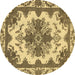 Round Persian Brown Bohemian Rug, abs1276brn