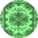 Round Persian Emerald Green Bohemian Rug, abs1276emgrn