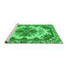 Sideview of Machine Washable Persian Green Bohemian Area Rugs, wshabs1276grn