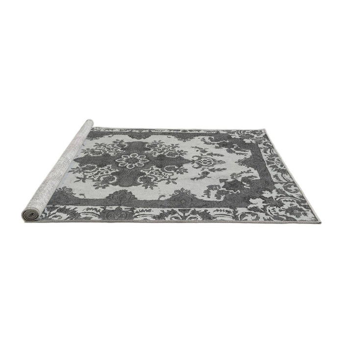 Sideview of Machine Washable Persian Gray Bohemian Rug, wshabs1276gry