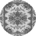 Round Persian Gray Bohemian Rug, abs1276gry