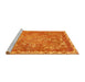 Sideview of Machine Washable Abstract Orange Red Rug, wshabs1277