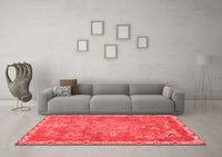 Machine Washable Abstract Red Modern Rug, wshabs1277red