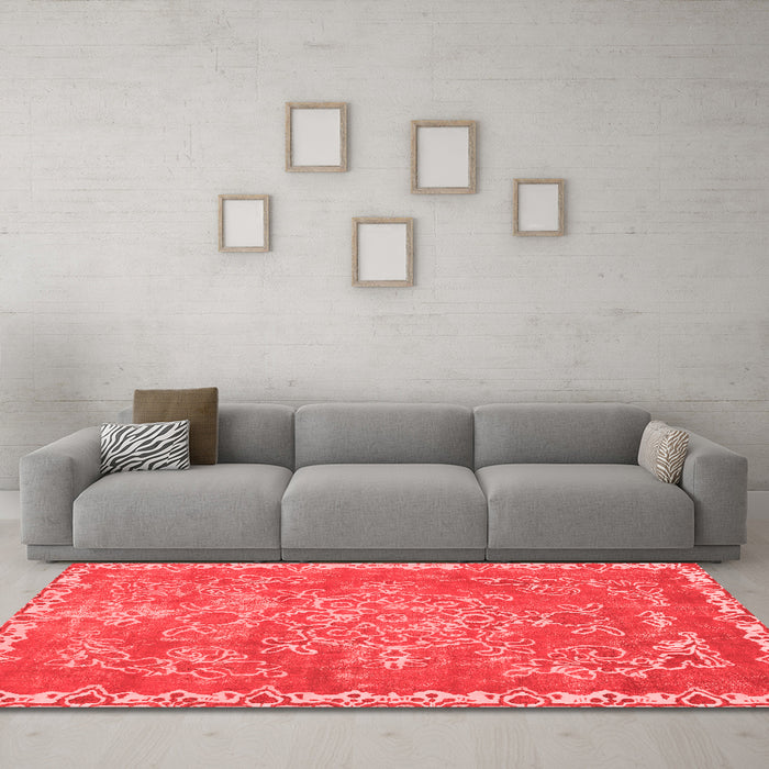 Modern Red Washable Rugs