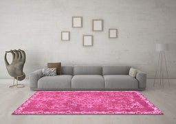Machine Washable Abstract Purple Modern Area Rugs in a Living Room, wshabs1277pur