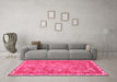 Machine Washable Abstract Pink Modern Rug in a Living Room, wshabs1277pnk