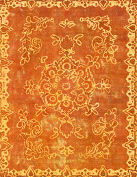 Machine Washable Abstract Orange Red Rug, wshabs1277