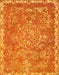 Machine Washable Abstract Orange Red Rug, wshabs1277