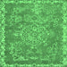 Square Abstract Emerald Green Modern Rug, abs1277emgrn