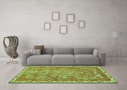Machine Washable Abstract Turquoise Modern Area Rugs in a Living Room,, wshabs1277turq