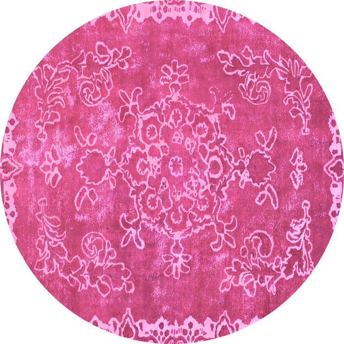 Round Abstract Purple Modern Rug, abs1277pur