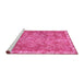 Sideview of Machine Washable Abstract Purple Modern Area Rugs, wshabs1277pur