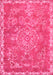 Machine Washable Abstract Pink Modern Rug, wshabs1277pnk