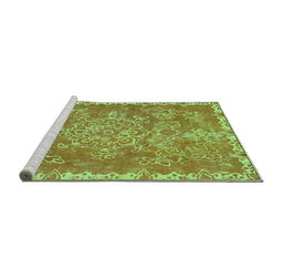 Sideview of Machine Washable Abstract Turquoise Modern Area Rugs, wshabs1277turq