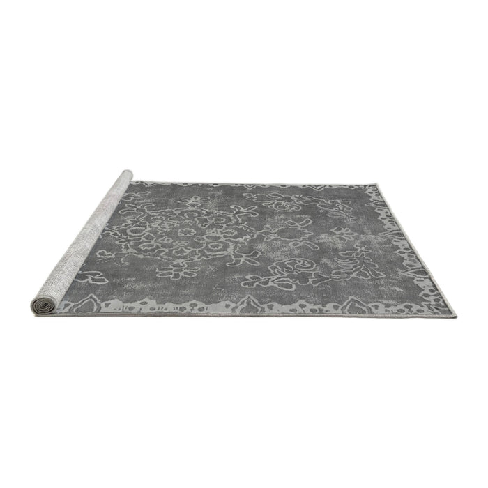 Sideview of Machine Washable Abstract Gray Modern Rug, wshabs1277gry