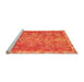 Sideview of Machine Washable Abstract Orange Modern Area Rugs, wshabs1277org