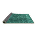 Sideview of Abstract Turquoise Modern Rug, abs1278turq