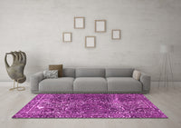 Machine Washable Abstract Pink Modern Rug, wshabs1278pnk