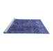 Sideview of Machine Washable Abstract Blue Modern Rug, wshabs1278blu