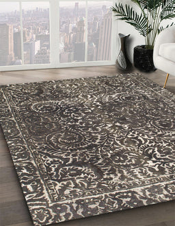 Machine Washable Abstract Rosy Pink Rug in a Family Room, wshabs1278