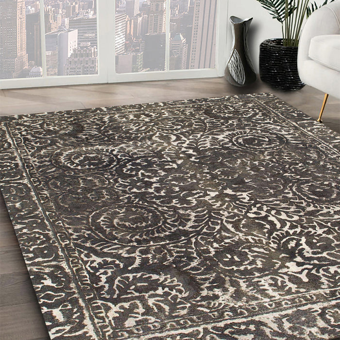 Machine Washable Abstract Rosy Pink Rug in a Family Room, wshabs1278