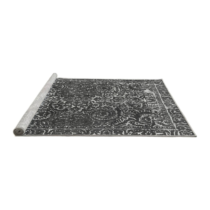 Sideview of Machine Washable Abstract Gray Modern Rug, wshabs1278gry