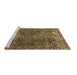 Sideview of Machine Washable Abstract Brown Modern Rug, wshabs1278brn