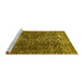 Sideview of Machine Washable Abstract Yellow Modern Rug, wshabs1278yw